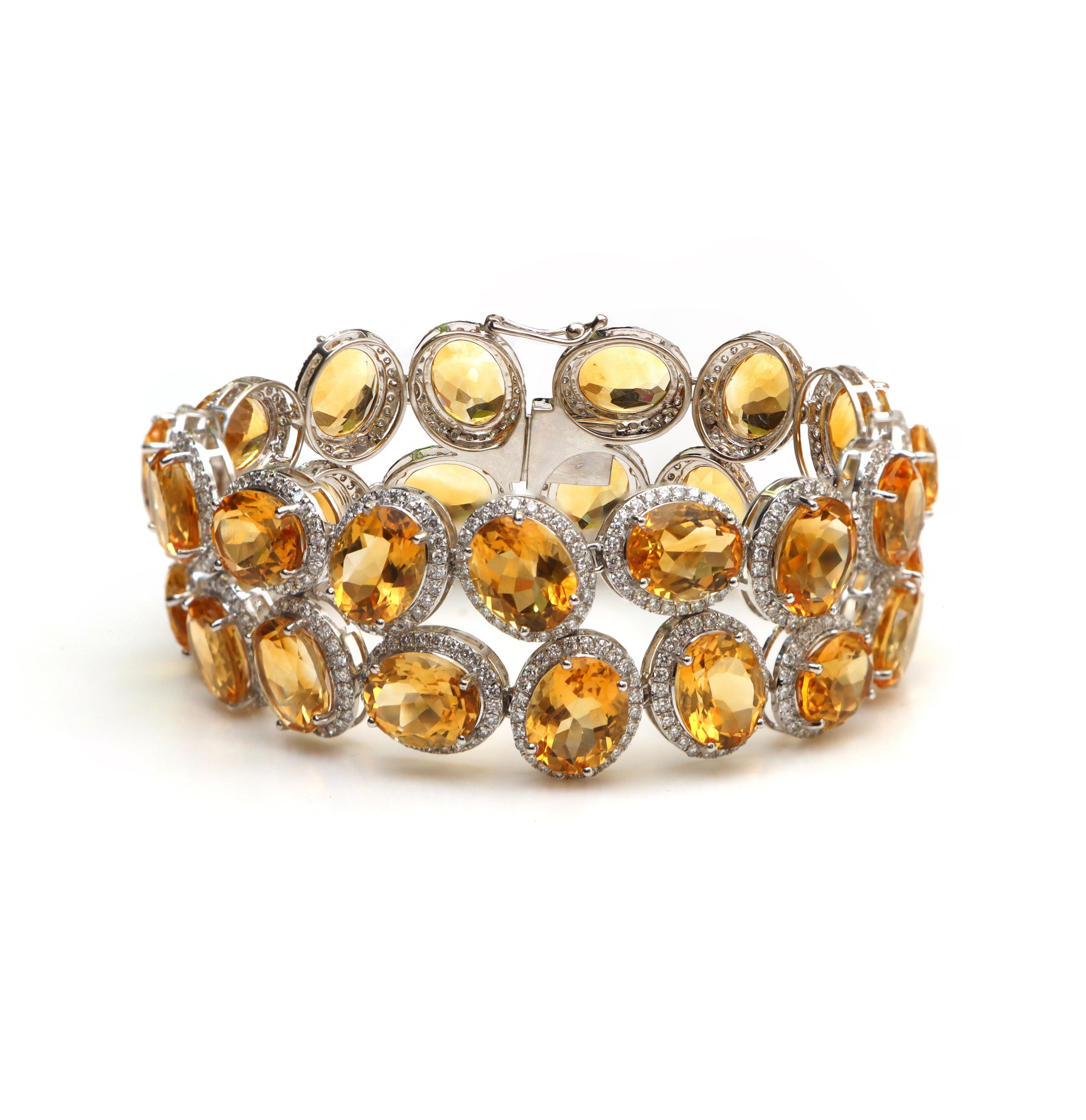 Natural Citrine 18K gold bracelet side angle - NFJSD-1583