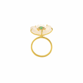 Load image into Gallery viewer, Natural Crystal Carving and Emerald 18K gold ring back view - NFJSD-1802

