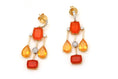 Load image into Gallery viewer, Natural Fire Opal 18K gold earrings front view - NFJSD-1572
