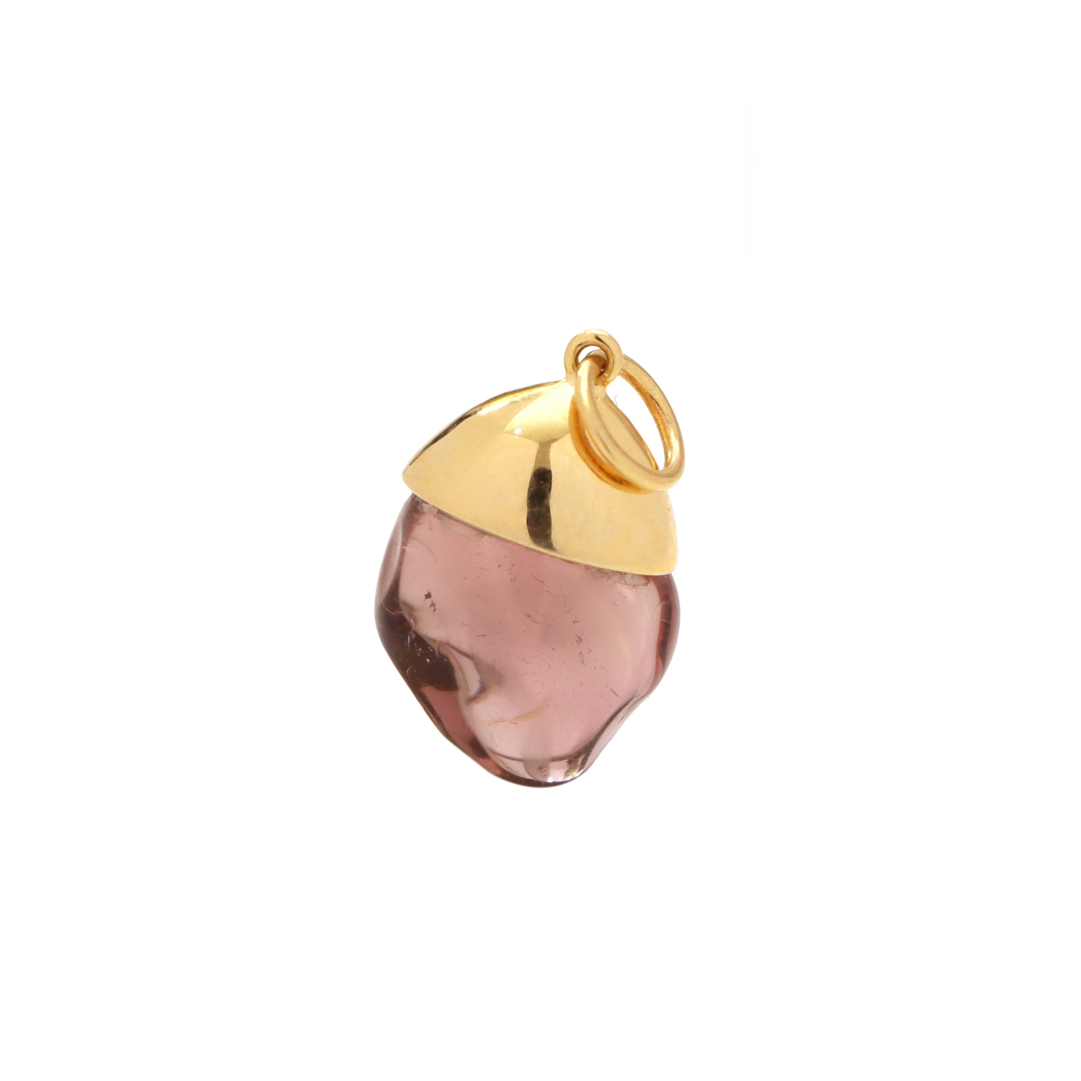 Natural Tourmaline 18K gold pendant close-up detail - NFJSD-1477