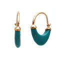 Load image into Gallery viewer, Natural Turquoise 18K gold earrings side angle - NFJSD-1686
