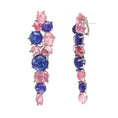 Load image into Gallery viewer, Natural Tourmaline and Tanzanite 18K gold earrings side angle - NFJSD-1739
