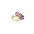 Load image into Gallery viewer, Natural Amethyst and Emerald 14K gold ring top view - NFJSD-2000
