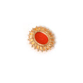 Load image into Gallery viewer, Natural Spessartite and Carnelian 18K gold pendant side angle - NFJSD-1942
