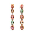 Load image into Gallery viewer, Natural Tourmaline 18K gold earrings close-up detail - NFJSD-1736
