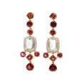 Load image into Gallery viewer, Natural Aquamarine and Tourmaline 18K gold earrings back view - NFJSD-1462
