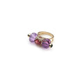 Load image into Gallery viewer, Natural Amethyst and Emerald 14K gold ring front view - NFJSD-2000
