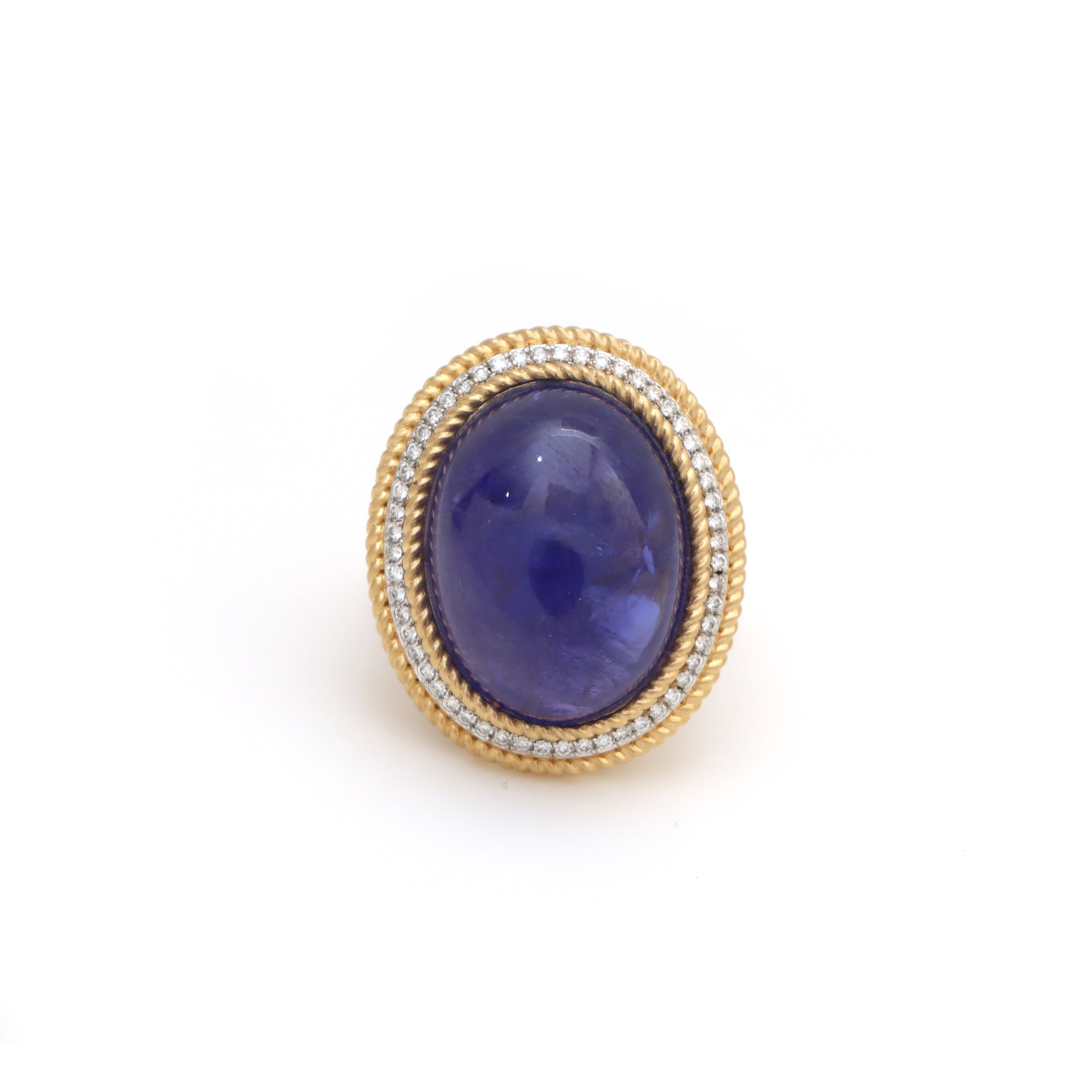 Natural Tanzanite 18K gold ring front view - NFJSD-1532