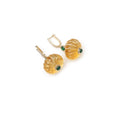 Load image into Gallery viewer, Natural Citrine and Emerald 14K gold earrings front view - NFJSD-1993

