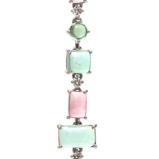 Natural Tourmaline 18K gold earrings side angle - NFJSD-1740