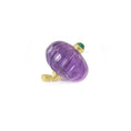 Load image into Gallery viewer, Natural Amethyst and Emerald 14K gold pendant top view - NFJSD-1982
