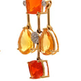 Load image into Gallery viewer, Natural Fire Opal 18K gold earrings side angle - NFJSD-1572
