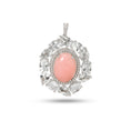 Load image into Gallery viewer, Natural Pink Opal and White Aquamarine 14K gold pendant back view - NFJSD-1916
