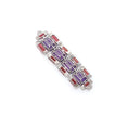 Load image into Gallery viewer, Natural Amethyst and Tourmaline 18K gold pendant back view - NFJSD-1795
