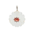 Load image into Gallery viewer, Natural Crystal Carving and Tourmaline 18K gold pendant front view - NFJSD-1715
