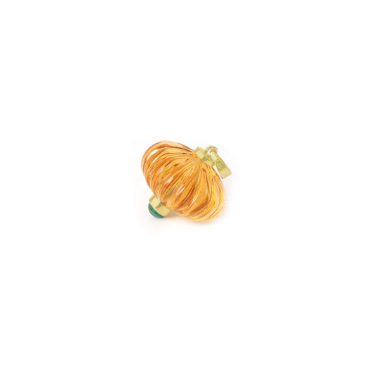 Natural Citrine and Emerald 14K gold pendant side angle - NFJSD-1987