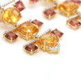Load image into Gallery viewer, Natural Citrine and Tourmaline 18K gold earrings close-up detail - NFJSD-1800
