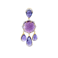 Load image into Gallery viewer, Natural Amethyst and Tanzanite 18K gold pendant lifestyle shot - NFJSD-1828
