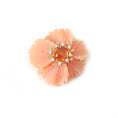 Load image into Gallery viewer, Natural Peach Opal and Spessartite 18K gold pendant close-up detail - NFJSD-1862
