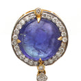 Load image into Gallery viewer, Natural Tourmaline and Tanzanite 18K gold pendant close-up detail - NFJSD-1549
