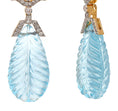 Load image into Gallery viewer, Natural Amethyst and Aquamarine 18K gold earrings top view - NFJSD-1594
