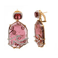 Load image into Gallery viewer, Natural Tourmaline 18K gold earrings front view - NFJSD-1702
