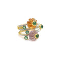 Load image into Gallery viewer, Natural Pink & Green Amethyst and Citrine 14K gold ring back view - NFJSD-1838
