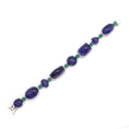 Load image into Gallery viewer, Natural Tanzanite and Emerald 18K gold bracelet lifestyle shot - NFJSD-1473
