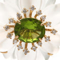 Load image into Gallery viewer, Natural Crystal Carving and Peridot 14K gold pendant side angle - NFJSD-1644
