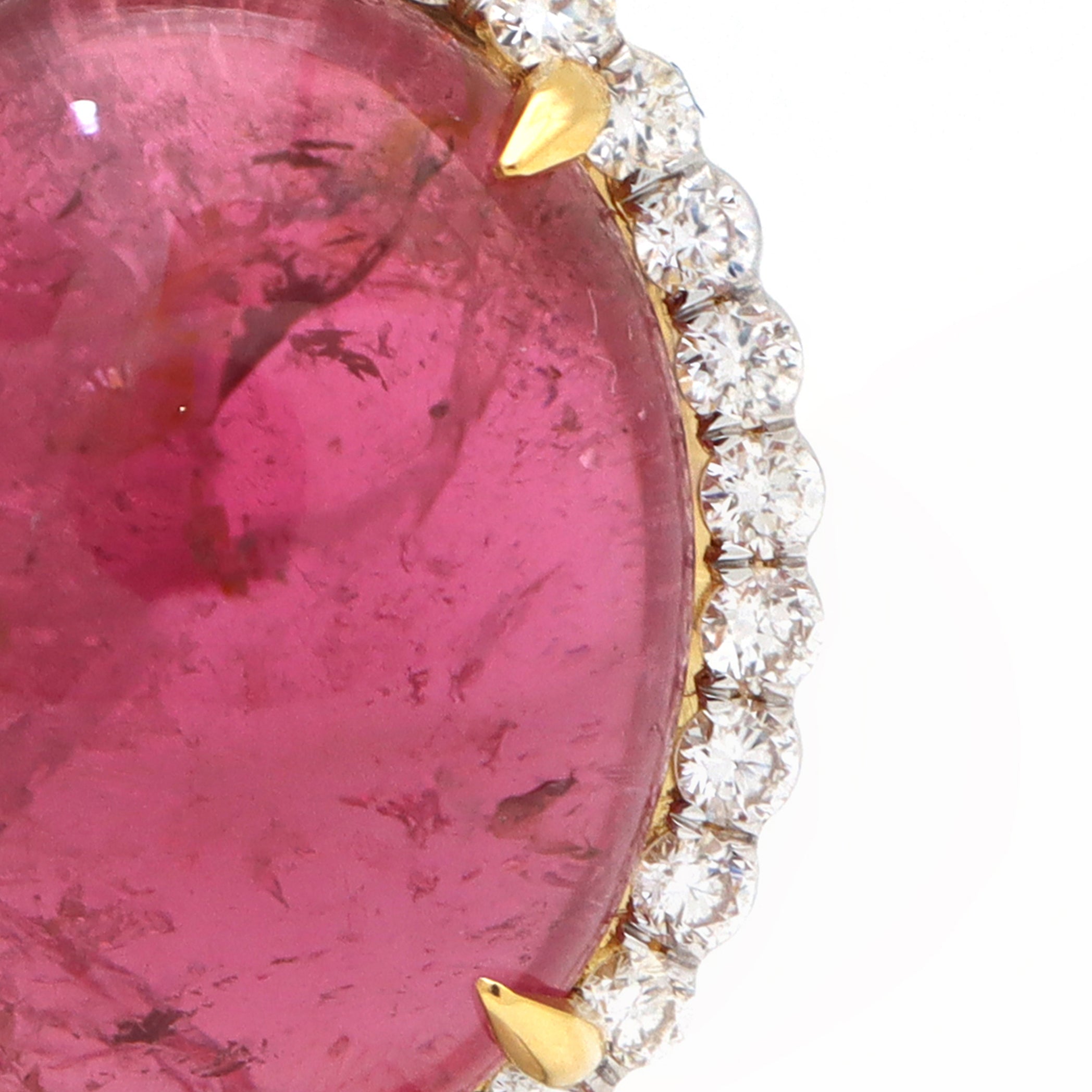 Natural Tourmaline 18K gold pendant close-up detail - NFJSD-1535