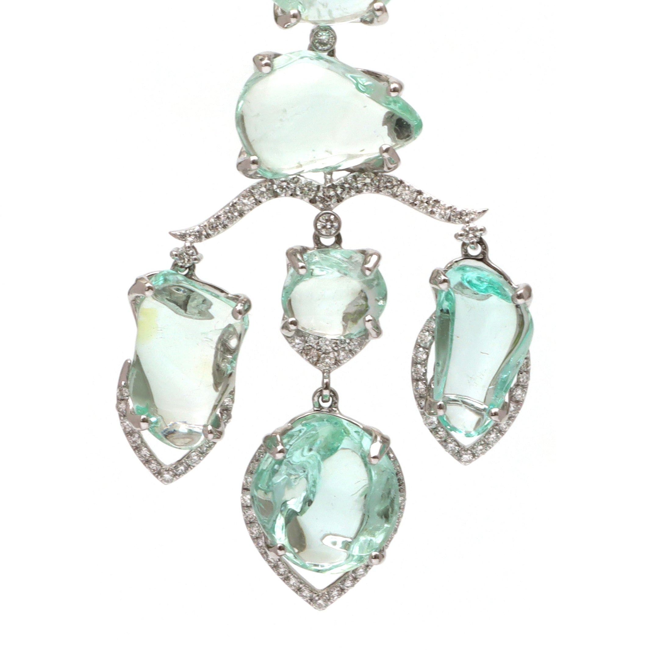 Natural Emerald 18K gold earrings side angle - NFJSD-1613