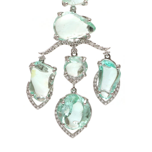 Natural Emerald 18K gold earrings side angle - NFJSD-1613