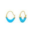 Load image into Gallery viewer, Natural Turquoise 18K gold earrings back view - NFJSD-1782
