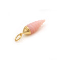Load image into Gallery viewer, Natural Pink Opal Carving Spiral Shall 14K gold charm close-up detail - NFJSD-1339
