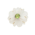 Load image into Gallery viewer, Natural Green Tourmaline Round Cut and Crystal Carving Flower 14K gold pendant side angle - NFJSD-1224
