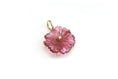 Load image into Gallery viewer, Natural Tourmaline Carving Flower 14K gold charm front view - NFJSD-1268
