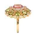 Load image into Gallery viewer, Natural Tourmaline Mix Cut 14K gold ring close-up detail - NFJSD-1153
