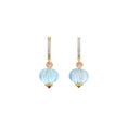 Load image into Gallery viewer, Natural Sky Blue Topaz and Tourmaline 14K gold earrings front view - NFJSD-1815
