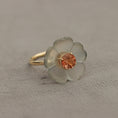 Load image into Gallery viewer, Natural Crystal Carving and Pink Tourmaline 14K gold ring side angle - NFJSD-1555
