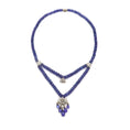 Load image into Gallery viewer, Natural White Aquamarine and Tanzanite 18K gold necklace back view - NFJSD-1949
