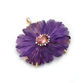 Load image into Gallery viewer, Natural Amethyst and Tourmaline 18K gold pendant front view - NFJSD-1697
