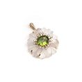 Load image into Gallery viewer, Natural Crystal Carving and Peridot 14K gold pendant front view - NFJSD-1644
