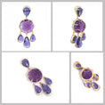 Load image into Gallery viewer, Natural Amethyst and Tanzanite 18K gold pendant top view - NFJSD-1828
