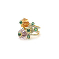 Load image into Gallery viewer, Natural Pink & Green Amethyst and Citrine 14K gold ring on-hand view - NFJSD-1838

