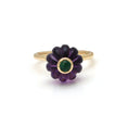 Load image into Gallery viewer, Natural Amethyst and Emerald 14K gold ring back view - NFJSD-1681
