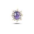 Load image into Gallery viewer, Natural Tanzanite and Pearl 18K gold pendant back view - NFJSD-1981
