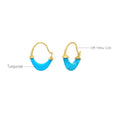 Load image into Gallery viewer, Natural Turquoise 18K gold earrings top view - NFJSD-1782
