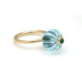 Load image into Gallery viewer, Natural Swiss Blue Topaz and Emerald 14K gold ring front view - NFJSD-1684

