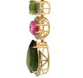 Load image into Gallery viewer, Natural Tourmaline Mix 18K gold earrings side angle - NFJSD-1652
