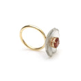 Load image into Gallery viewer, Natural Crystal Carving and Pink Tourmaline 14K gold ring back view - NFJSD-1553
